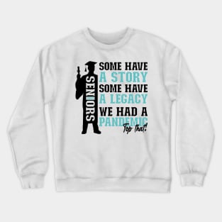 Pandemic Graduation | Black And Blue Text Boys Funny Graduation Crewneck Sweatshirt